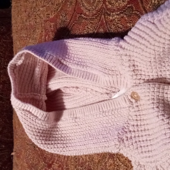 Carter's 6 months Waffle Knit Pink Cardigan Sweater, Hooded with Bear Ears - Picture 5 of 11